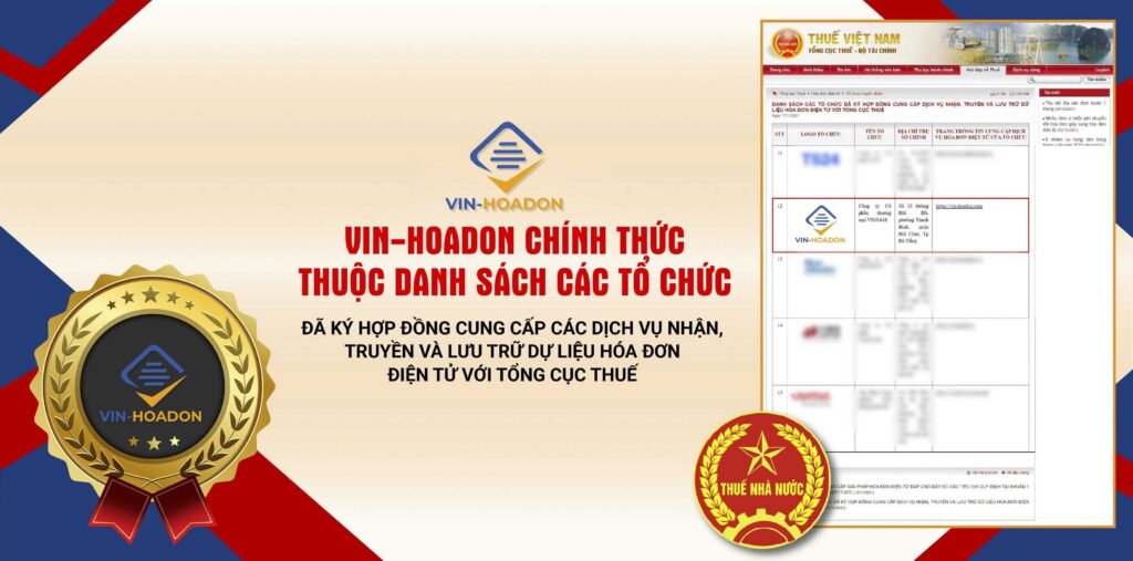 Bảng giá hóa đơn điện tử VIN-HOADON (VISNAM)